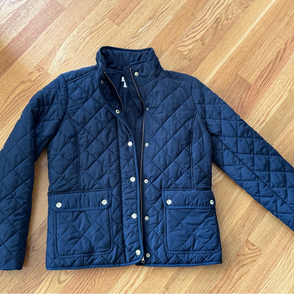 J. Crew Women's Quilted Navy Jacket